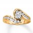 Diamond Engagement Ring 3/4 ct tw Round-cut 14K Two-Tone Gold