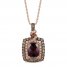 Le Vian Rhodolite Necklace 7/8 ct tw Diamonds 14K Strawberry Gold 18"