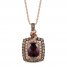 Le Vian Rhodolite Necklace 7/8 ct tw Diamonds 14K Strawberry Gold 18"