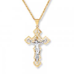 Men's Crucifix Necklace 10K Yellow Gold 22" Length