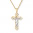 Men's Crucifix Necklace 10K Yellow Gold 22" Length
