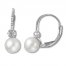 Freshwater Cultured Pearl Earrings White Topaz Sterling Silver