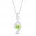 Peridot & Diamond Necklace 10K White Gold 18"