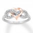 Diamond Heart/Infinity Ring 1/6 ctw 10K Two-Tone Gold