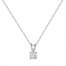 Solitaire Diamond Necklace 1/4 ct tw Round-cut 14K White Gold 18"