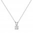 Solitaire Diamond Necklace 1/4 ct tw Round-cut 14K White Gold 18"