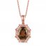 Le Vian Quartz Necklace 1/8 ct tw Diamonds 14K Strawberry Gold 18"