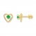 Children's Natural Emerald Earrings 14K Yellow Gold