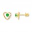 Children's Natural Emerald Earrings 14K Yellow Gold