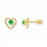 Children's Natural Emerald Earrings 14K Yellow Gold