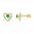 Children's Natural Emerald Earrings 14K Yellow Gold