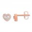 Diamond Heart Earrings 1/10 Carat tw 10K Rose Gold