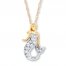 Mermaid Necklace 1/10 ct tw Diamonds 14K Yellow Gold