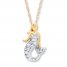 Mermaid Necklace 1/10 ct tw Diamonds 14K Yellow Gold