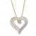 Diamond Heart Necklace 1/2 ct tw Round/Baguette 10K Gold