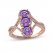 Amethyst & Diamond 3-Stone Ring 1/5 ct tw 10K Rose Gold