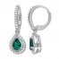Lab-Created Emerald Earrings Sterling Silver