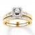 Diamond Bridal Set 3/8 ct tw Baguette/Round 10K Yellow Gold