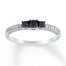 Black Diamond Ring 1/4 ct tw Round-cut Sterling Silver