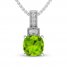 Peridot & White Topaz Necklace Sterling Silver 18"