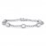 White Lab-Created Sapphire Fashion Bracelet Sterling Silver 7.5"