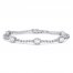 White Lab-Created Sapphire Fashion Bracelet Sterling Silver 7.5"