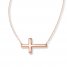 Sideways Cross Necklace 14K Rose Gold