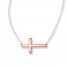 Sideways Cross Necklace 14K Rose Gold