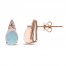 Opal Earrings 1/20 ct tw Diamonds 10K Rose Gold