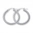 Hoop Earrings 14K White Gold 25mm