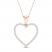 Diamond Heart Necklace 1/4 ct tw Round-Cut 10K Rose Gold 18"