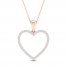 Diamond Heart Necklace 1/4 ct tw Round-Cut 10K Rose Gold 18"