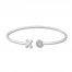 "XO" Bangle Bracelet 1/20 ct tw Diamonds Sterling Silver