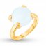 White Agate Ring Bronze/14K Yellow Gold-Plated