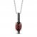 Disney Treasures 101 Dalmatians Garnet Necklace 1/10 ct tw Black and White Diamonds Sterling Silver