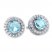 Aquamarine Earrings Lab-Created White Sapphires Sterling Silver
