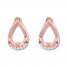 Diamond Teardrop Earrings 1/20 ct tw Round-cut 10K Rose Gold