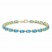 Swiss Blue Topaz Bracelet 1/15 ct tw Diamonds 10K Yellow Gold 7.25"