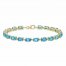 Swiss Blue Topaz Bracelet 1/15 ct tw Diamonds 10K Yellow Gold 7.25"