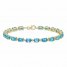 Swiss Blue Topaz Bracelet 1/15 ct tw Diamonds 10K Yellow Gold 7.25"