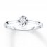 Diamond Floral Ring 1/20 Carat Round-cut 14K White Gold