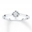 Diamond Floral Ring 1/20 Carat Round-cut 14K White Gold