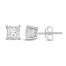 Diamond Solitaire Stud Earrings 1/5 ct tw Princess-cut 14K White Gold