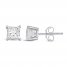 Diamond Solitaire Stud Earrings 1/5 ct tw Princess-cut 14K White Gold