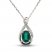 Lab-Created Emerald & White Lab-Created Sapphire Necklace Sterling Silver 18"