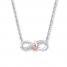 Infinity Necklace 1/20 ct tw Diamonds Sterling Silver/10K Gold