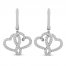 Joining Hearts Dangle Diamond Earrings 1/2 ct tw 10K White Gold