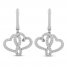 Joining Hearts Dangle Diamond Earrings 1/2 ct tw 10K White Gold