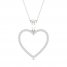 Diamond Heart Necklace 1/4 ct tw Round-Cut 10K White Gold 18"