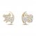 Disney Treasures Lion King Cub Earrings 1/10 ct tw Diamonds 10K Yellow Gold/Sterling Silver